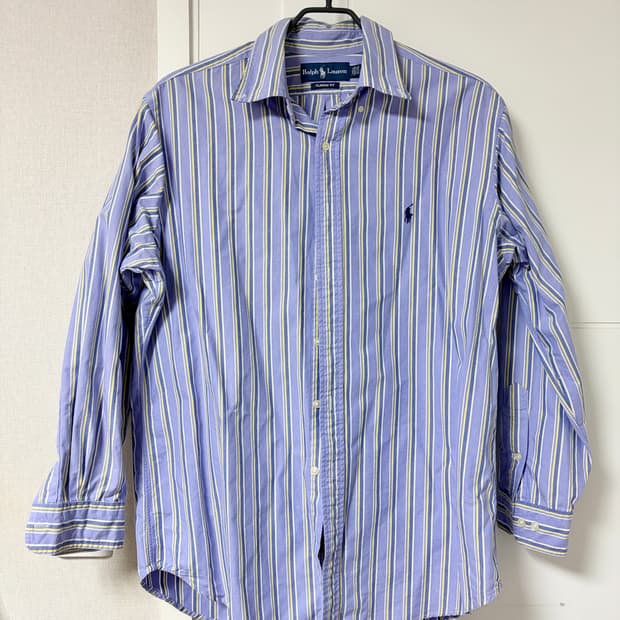 빈티지 랄프로렌 스트라이프 셔츠 하늘 오버핏 빅사이즈