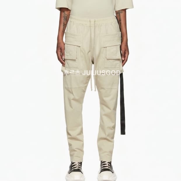 [32/새제품]RICK OWENS 릭오웬스 태권도 바지 크리치 카고 팬츠
