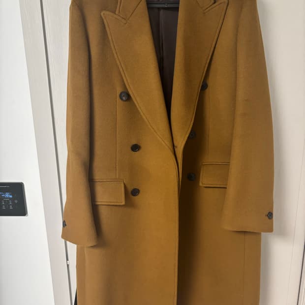 mngu 더블 코트 카멜 L
