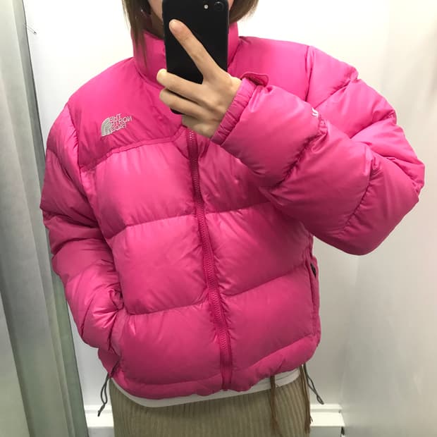 노스페이스 눕시 700 핑크 패딩