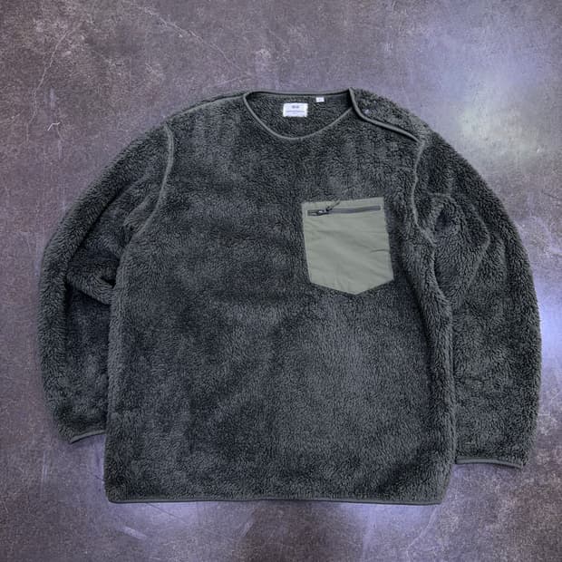 유니클로 엔지니어드가먼츠 후리스 플리스 풀오버 올리브 M