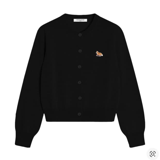 (W) 메종 키츠네 베이비 폭스 메리노 레귤러 가디건 블랙