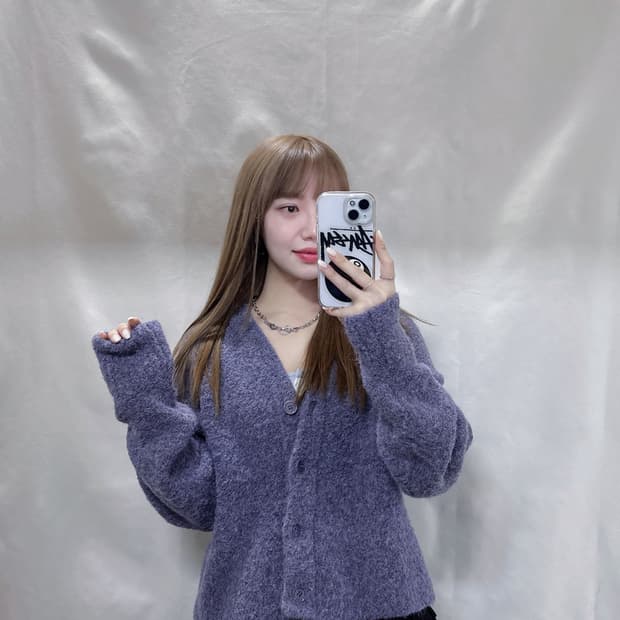 인사일런스 알파카울 크롭 가디건 