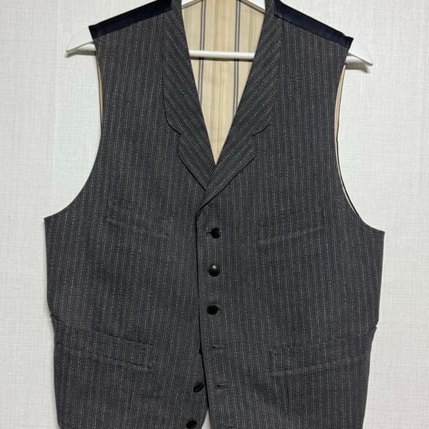 Y’s for men 요지야마모토 스트라이프 6버튼 4포켓 베스트