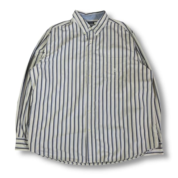 챕스 블루 화이트 스트라이프 원포켓 긴팔 셔츠 2XL