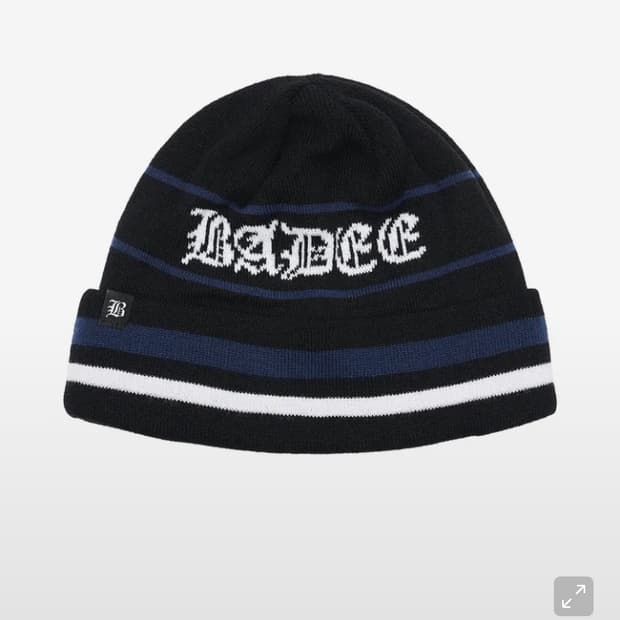 배디 BADEE 고딕 스트라이프 비니 블랙 블루