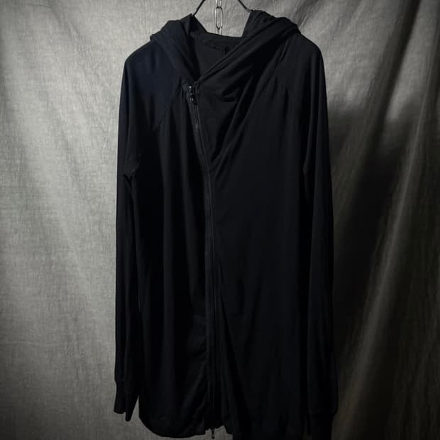 JULIUS Asymmetric Long Hoodie Zip-Up 