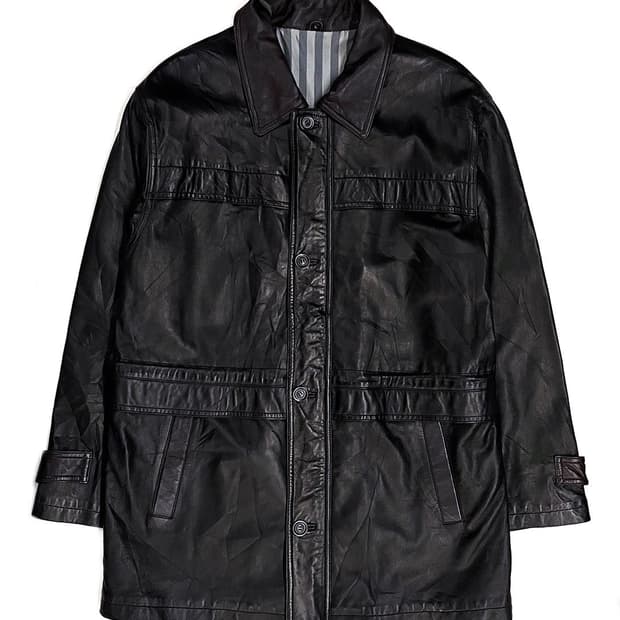 vintage 양가죽 하프 코트 자켓 