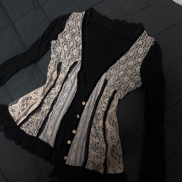 빈티지 레이스 가디건 