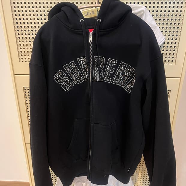 슈프림 x B.B. 사이먼 후드 집업 스웨트셔츠 블랙 - 25SS