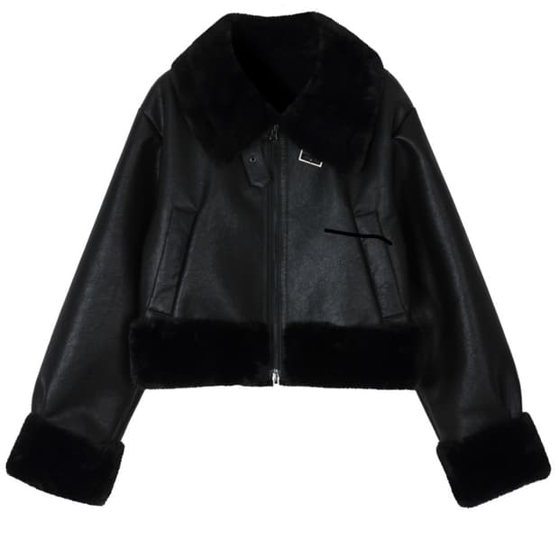 보헤미안서울 무스탕 HIGH NECK SHORT MUSTANG IN BL