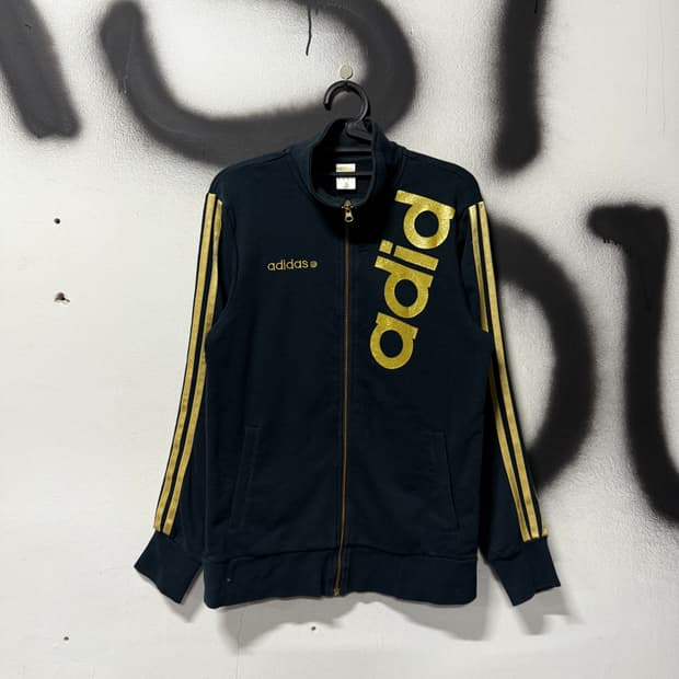 아디다스 금장 프린팅 올드스쿨 코튼 집업 져지