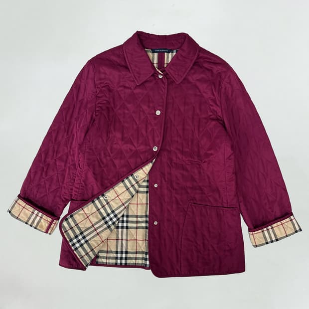 버버리 체크 디테일 퀼팅 자켓