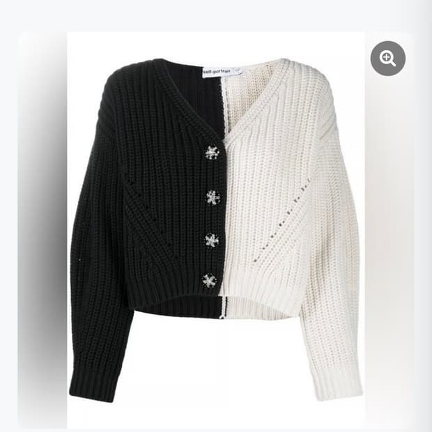 셀프포트레이트 투톤 가디건 s