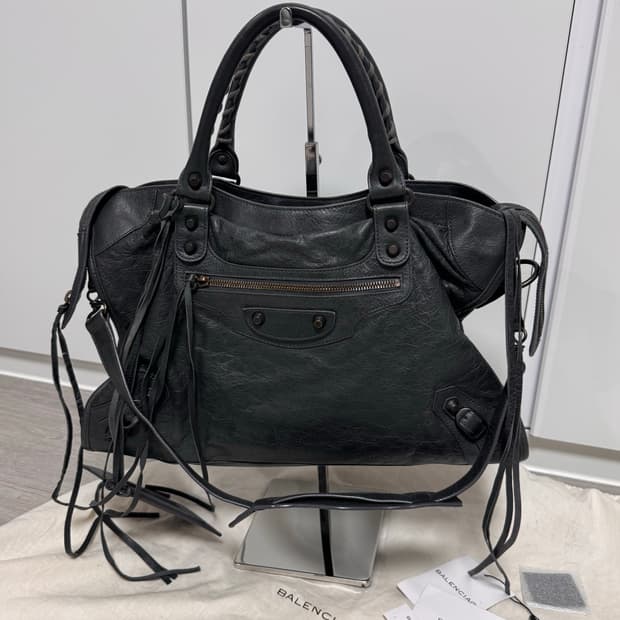 Balenciaga 발렌시아가 시티백 다크그레이 미디움 상태 A