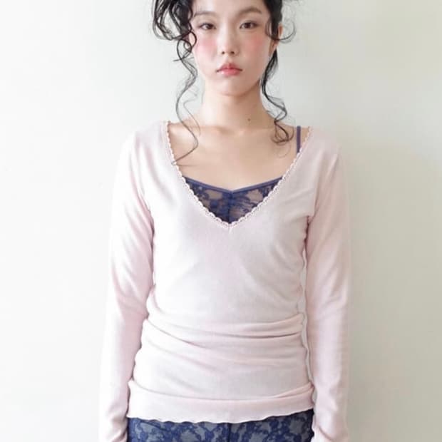 샵페어리 이리스 롱 탑 핑크 새상품