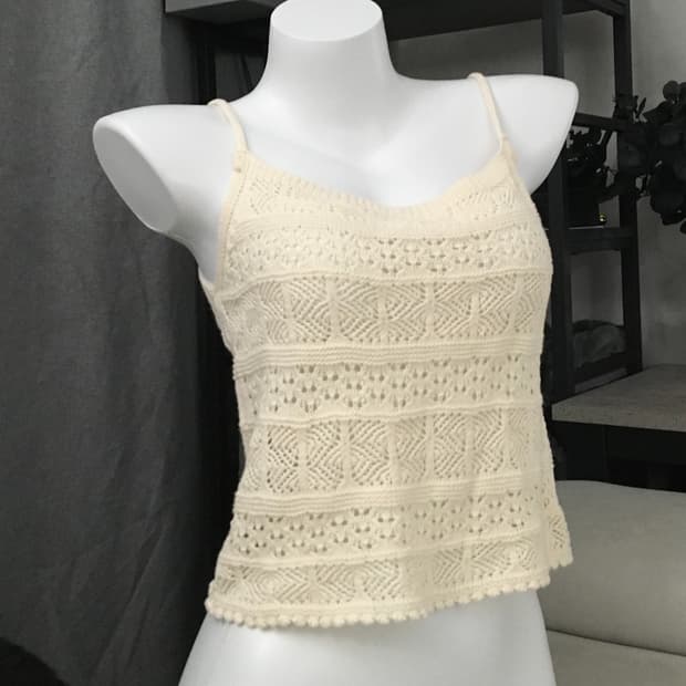 ༒ Ivory Beach Knit Sleeveless