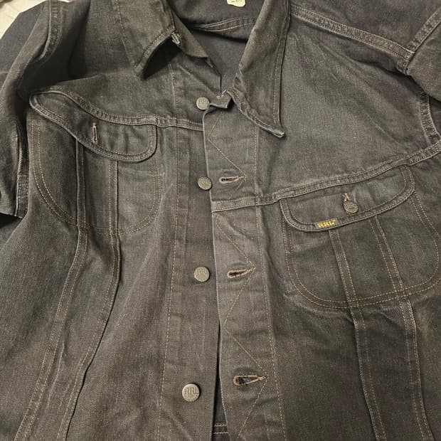 더블알엘 rrl lot 271 블랙 트러커 데님 자켓