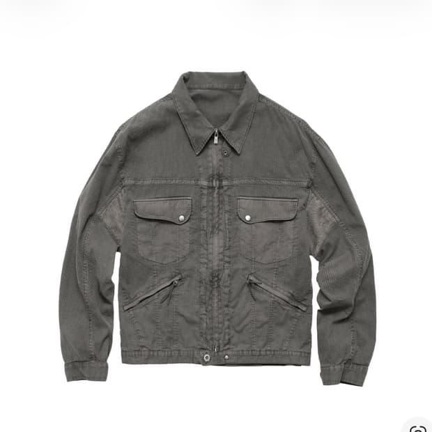 폴리테루 히코리 집 트러커 스트라이프 그레이 4사이즈