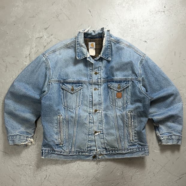 00's OG 칼하트 J11 DST 칼하트 데님 트러커 자켓