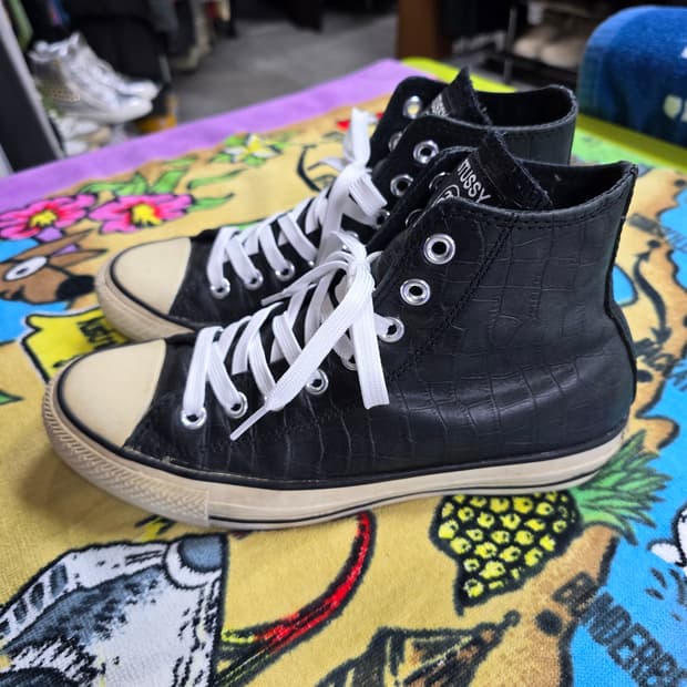 스투시 컨버스 블랙 하이 크로커다일 (1513)