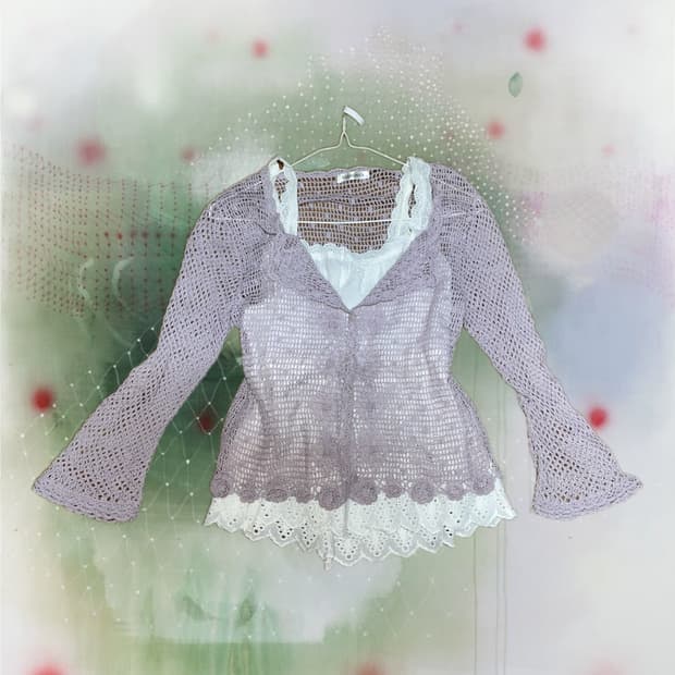 빈티지 페어리 가디건 나시 세트 