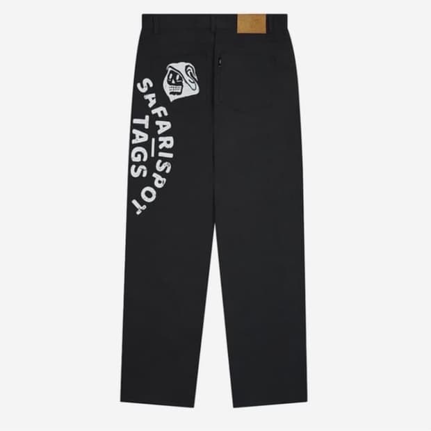사파리스팟 멀티 스컬 스트레이트 코튼 팬츠 차콜