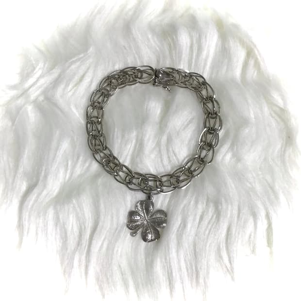 빈티지 네잎클로버 체인 팔찌