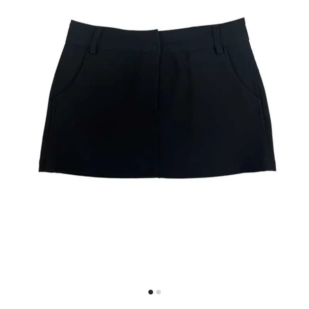 단종 애즈온 블랙 로우라이즈 미니 스커트 S