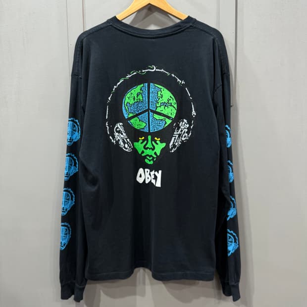 XL 오베이 OBEY 월드 피스 오프 롱슬리브 긴팔 티셔츠