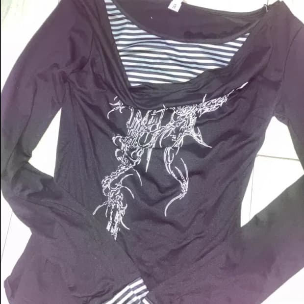 y2k 지뢰계 빈티지 긴팔티 슬리브리스