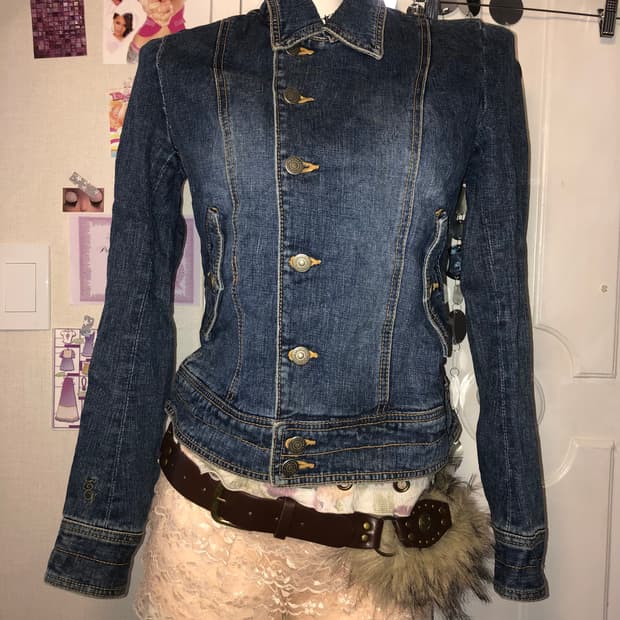 denim detail side jacket 