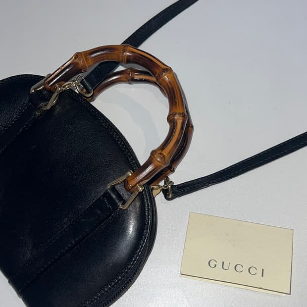 구찌 뱀부 미니 토트 크로스백