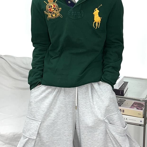 폴로 랄프로렌 그린 빅포니 럭비 pk L