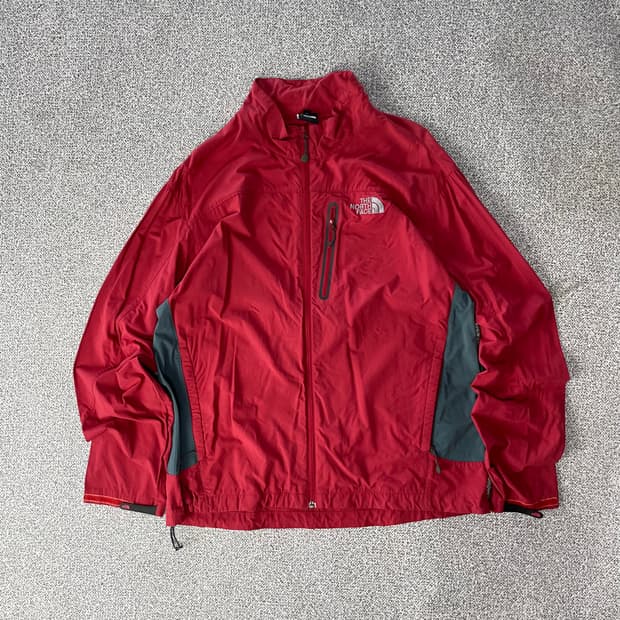 노스페이스 레드 바람막이 자켓