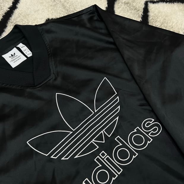 [S]아디다스 사틴 빅로고 져지 맨투맨/블랙