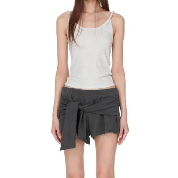 썬번프로젝트 Tie Raw-cut Sweat Shorts