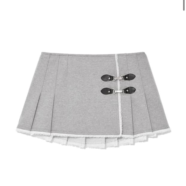 글로니 스커트 CIAO BUCKLE MINI SKIRT (GRAY)