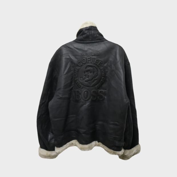 SUNTORY BOSS COFFEE 소가죽 무스탕 자켓 64768