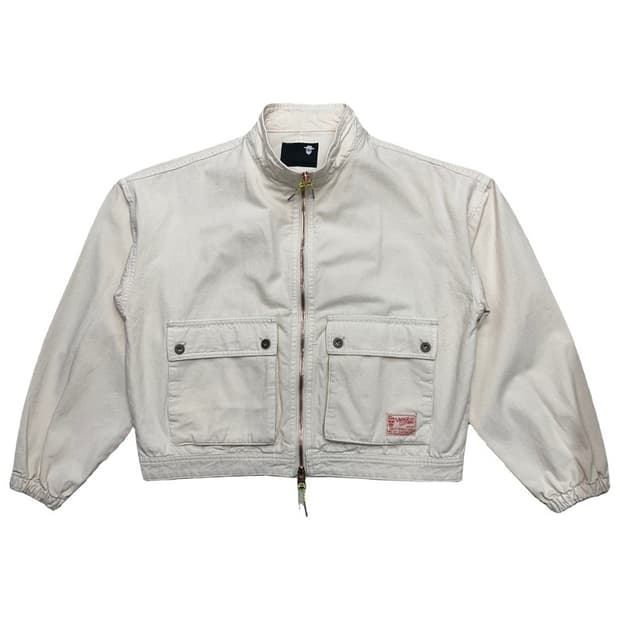 맥우드건 W 봄버 5752 스탠드카라 크롭 오버핏 크림 자켓 S