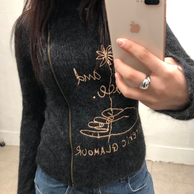 히스테릭글래머 투웨이 모헤어 가디건