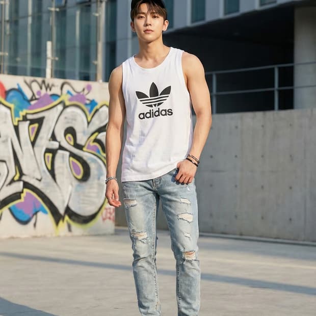 아디다스 오리지널 빅 로고 트레포일 탱크탑