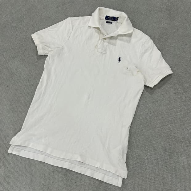 폴로 랄프로렌 화이트 반팔 카라티 xs