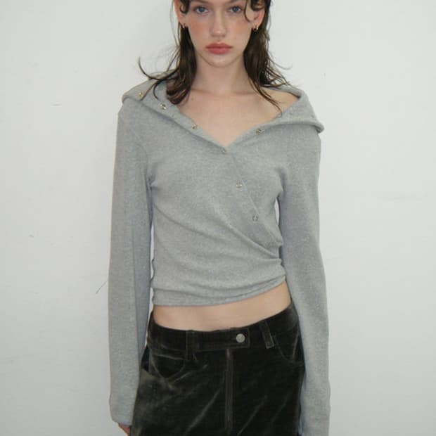 cerric WRAP HOOD CARDIGAN 