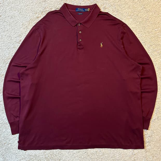 폴로 랄프로렌 신형 QR 멀티포니 PK 긴팔 카라티 버건디