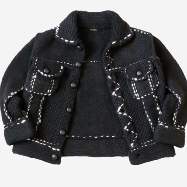 캐피탈 Wool Hand Knit Cowichan G Jean