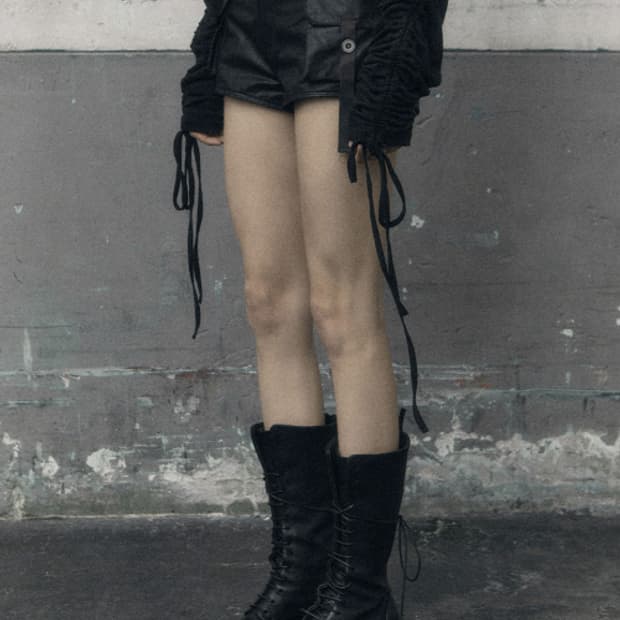 보헤미안서울 빈티지 레더 포켓 쇼츠