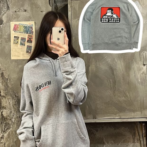 벤데이비스 후드티 그레이 L #csz520