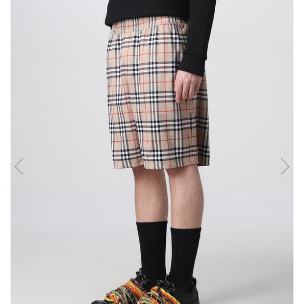 버버리 베이지 체크 반바지 S/Pants men Burberry