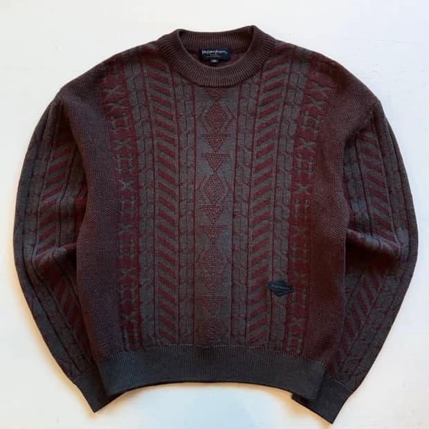 90s 입생로랑 앤틱 패턴 니트